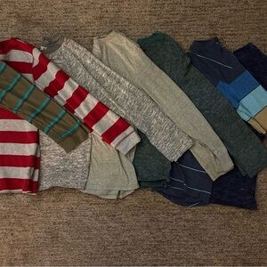 Cat & Jack Boys Long Sleeve Tee Lot - Red, Gray, Green, Blue